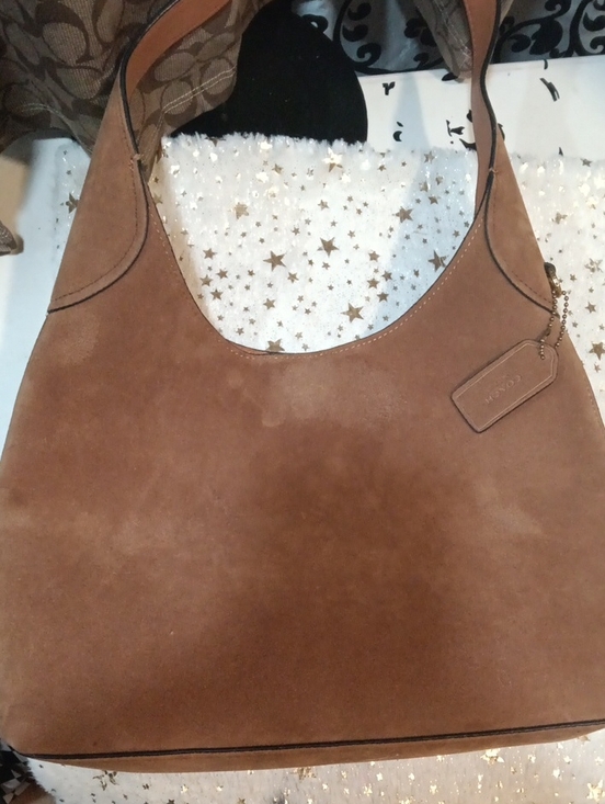 Coach Handbags - Coach Brown Suede Hobo Shoulder Bag